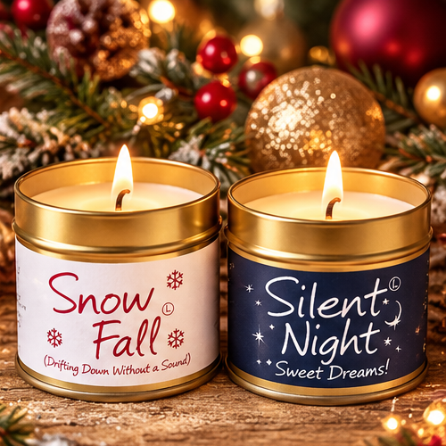 Christmas Mini Candle Duo Gift Set – Snowfall & Silent Night!