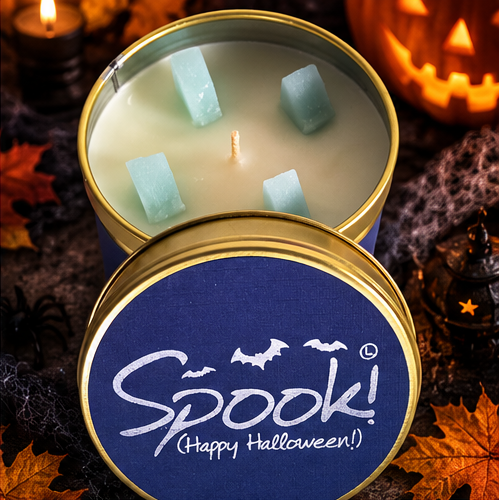 Spook! Scented Tin Candle – Happy Halloween!