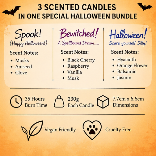 Halloween Scented Candle Gift Set – 3 Candle Bundle