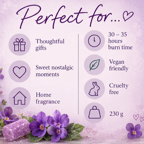 Parma Violets Scented Candle – The Sweetest Feeling!