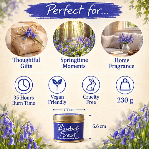 Bluebell Forest Scented Candle – Dew Drops on Your Shoes