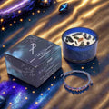 Sagittarius zodiac crystal candle gift with gemstone bracelet