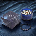 Scorpio zodiac crystal candle gift with gemstone bracelet