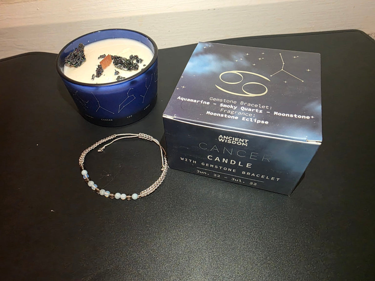 Taurus zodiac crystal candle gift