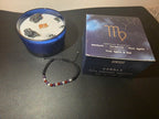 Virgo candle with gemstone pieces, wooden wick and gift box